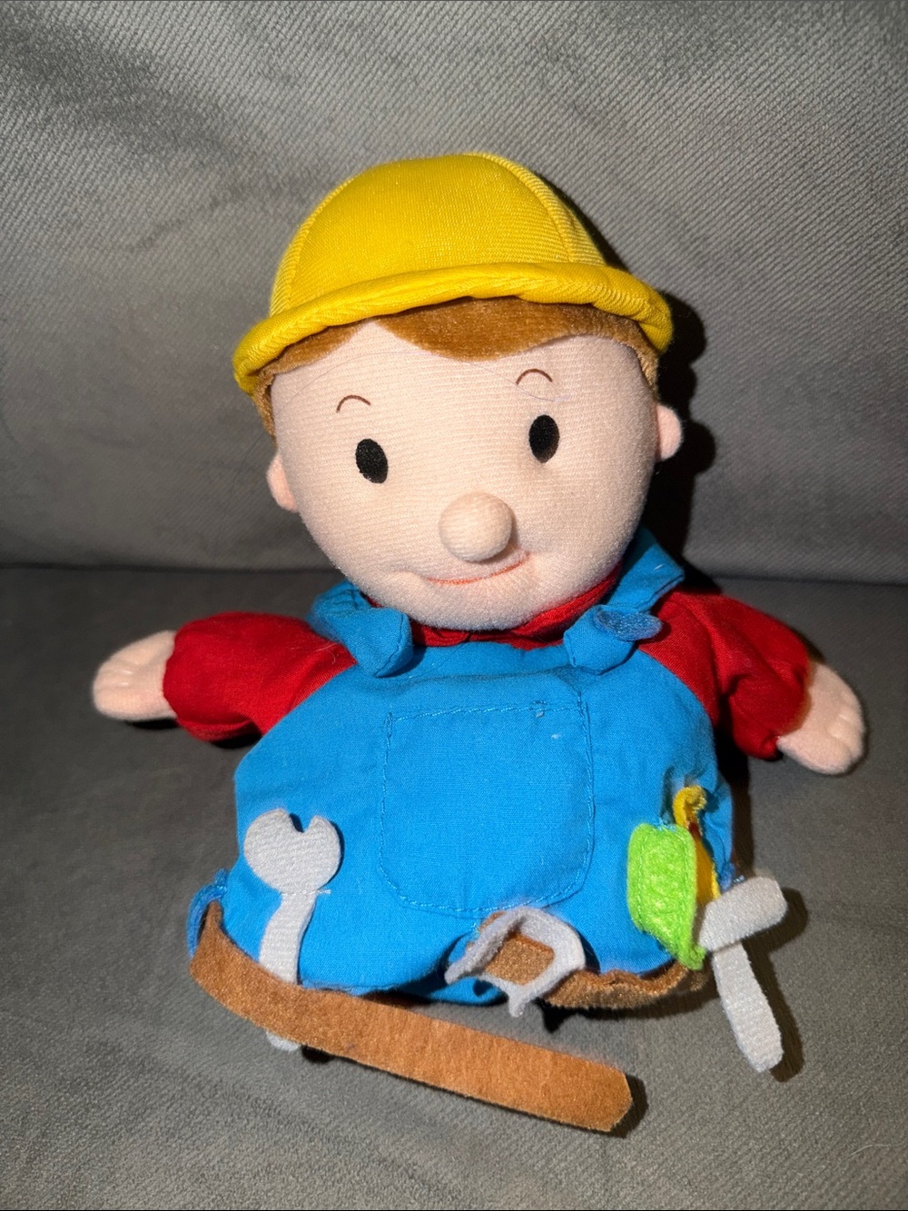 Plush Worker Doll in Yellow Hat and Blue Overalls - Kids Toy